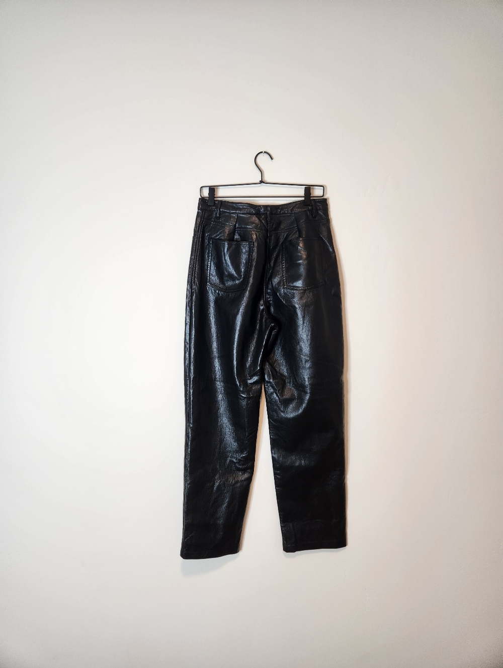 Aritzia Wilfred The Melina Faux Leather Straight Leg Pants In Black Size 14 - Picture 4 of 11